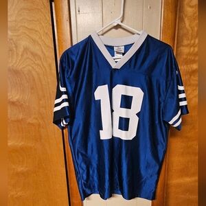 Blue Manning Football Jersey with Number 18
